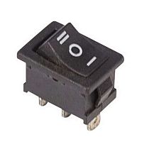 Выключатель клавишный 250В 6А (3с) ON-OFF-ON черн. с нейтралью Mini (RWB-205 SC-768) | Код. 36-2145 | Rexant